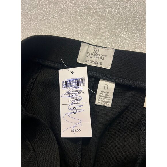 Chicos So Slimming Black Straight Leg Pants Chico's Size 0 Small NWT - Picture 6 of 7